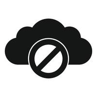Stop sign blocking cloud computing preventing data storage vector