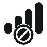 Stop growing bar chart icon, simple style vector