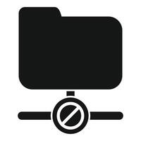 Folder being disconnected from network icon vector