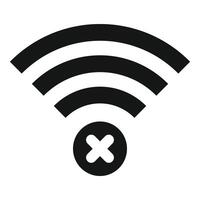 Wifi icon showing no internet connection with cross symbol vector