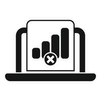 Laptop showing no wifi signal icon vector