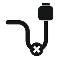 Plumbing system icon showing clogged pipe and drain vector