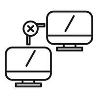 Network connection refused showing error with computers not connecting vector