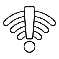 Wifi signal showing exclamation mark indicating problem vector