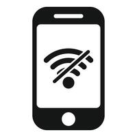 Smartphone showing wifi disconnected symbol on screen vector