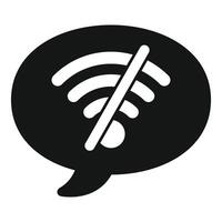 Speech bubble showing wifi signal being crossed out vector