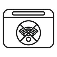 Smartphone showing wifi off symbol on its screen vector