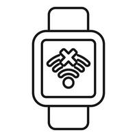 Smartwatch showing no wifi connection icon vector