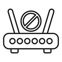 No wifi signal showing with router and crossed out symbol vector