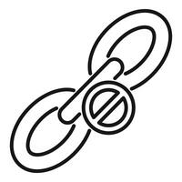 Broken chain link representing weakness and vulnerability concept vector