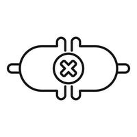 Electronic capacitor component showing error with cross symbol vector