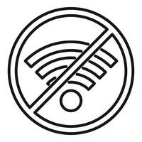 No wifi sign depicting disconnected internet access vector
