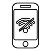 Smartphone showing wifi signal disconnected icon vector