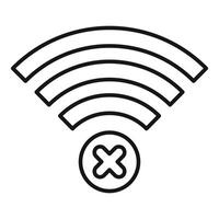 No wifi signal icon showing disconnected internet vector