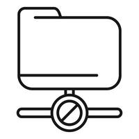 Blocked folder access icon showing restricted data vector