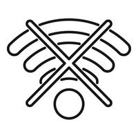Wifi signal showing internet disconnecting using crossed lines vector