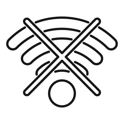 Wifi signal showing internet disconnecting using crossed lines
