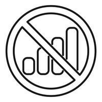 No signal sign showing lack of cellular coverage vector