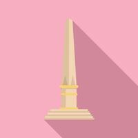 Tall ancient obelisk standing on podium with long shadow vector