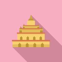 Buddhist temple complex showing traditional asian architecture vector