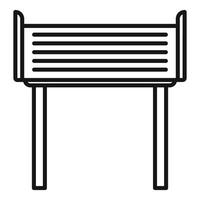 Simple street bench standing on white background icon outline vector