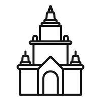 Cambodian temple building with three towers illustrating khmer architecture vector