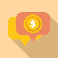 Speech bubble with dollar coin icon representing financial discussion vector