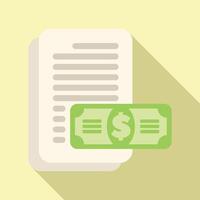 Accountant managing invoice document with banknote for financial audit vector