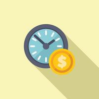 Clock face showing time is money concept vector
