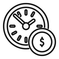 Clock overlapping with a coin showing the concept of time is money vector