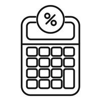 Calculator showing percentage sign for interest rate calculation vector