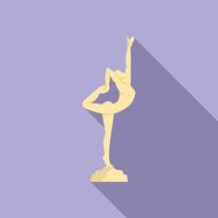 Golden statue of gymnast performing rhythmic gymnastics exercise vector