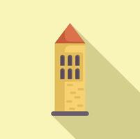 Medieval stone tower standing tall with arched windows vector