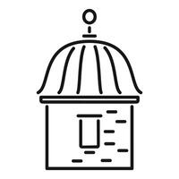 Observatory building having dome with weather vane on top vector