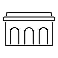 Building with arches facade architecture design element line icon vector
