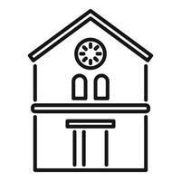 Courthouse building facade with columns and round window drawing vector