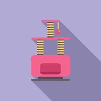 Pink cat tree with scratching posts for cats entertainment vector