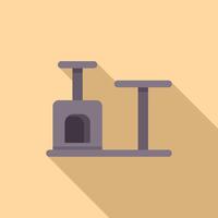 Modern cat tree with a scratching post, offering a dedicated space for cats to play vector