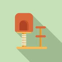 Modern cat tower with scratching post and house vector