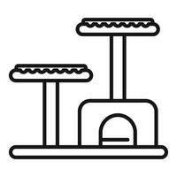 Cat tree with platforms and a cozy house is offering a lot of fun for your pet vector