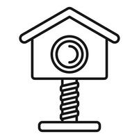 Cat house with scratching post icon showing a combination of comfort and entertainment vector