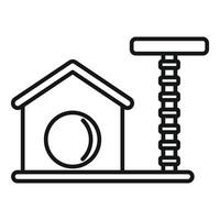 Cat tree house with scratching post for playful felines vector