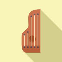 Traditional ethnic string instrument gusli playing music vector