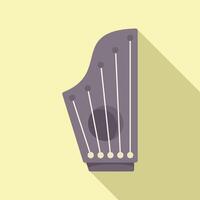Gusli folk musical instrument having strings for playing music vector