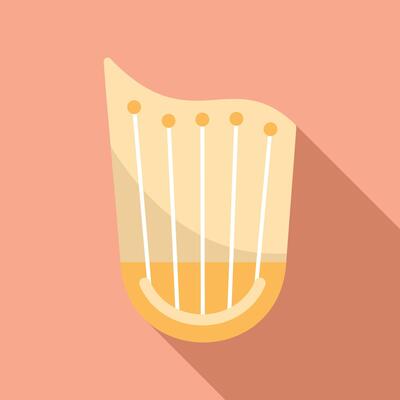 Ancient harp representing classical music and history