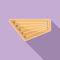 Traditional baltic psaltery lying flat showing tuning pegs vector