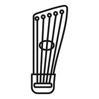 Ancient kannel stringed plucked musical instrument standing on white background vector
