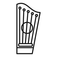 Harp classical music instrument with strings and sound hole for elegant melodies vector