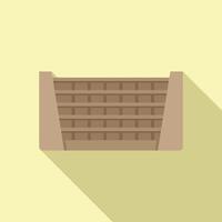 Empty supermarket shelf standing in aisle with bright background vector