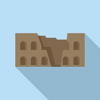 Ancient building ruins with arches showing damage from time passing vector